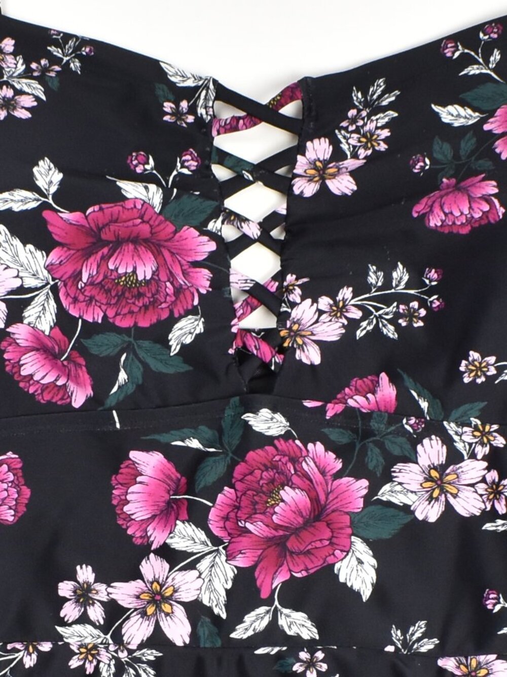 Torrid A-Line Floral Swim Dress Swimsuit - 4 - Picture 3 of 9
